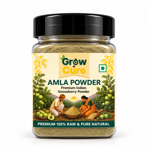 Grow n Cure Premium 100% Raw & Pure Natural Amla Powder Jar