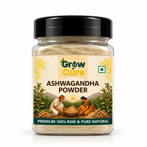 Grow n Cure Premium 100% Raw & Pure Natural Ashwagandha Powder Jar