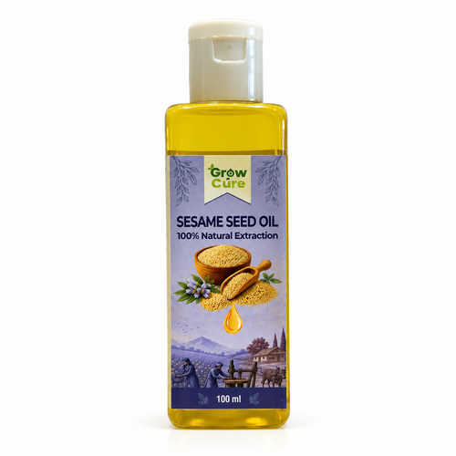 Grow n Cure 100% Natural Cold Pressed Sesame Seed Oil - 100ml Bottle