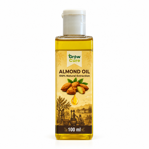 Grow n Cure 100% Natural Cold Pressed Almond Oil - 100ml Bottle